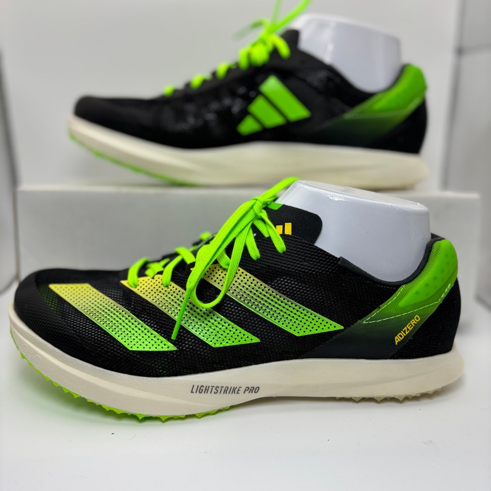 Adidas Adizero‎ Sprint Spikes Track Shoes Black Green Lightstrike Pro Mens 6